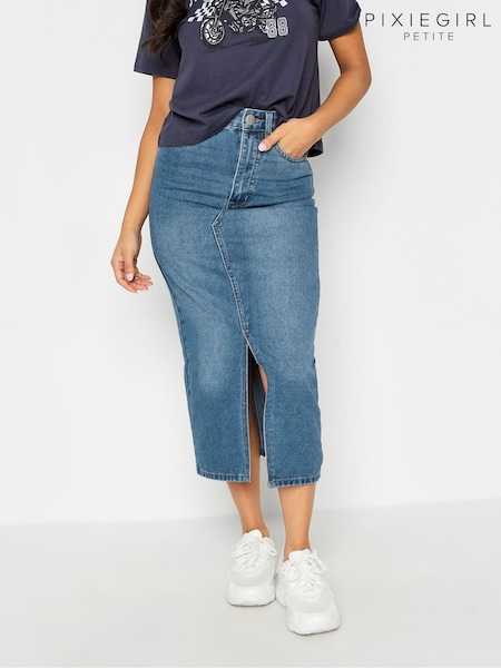 PixieGirl Petite Blue Denim Midi Skirt (B77785) | €45