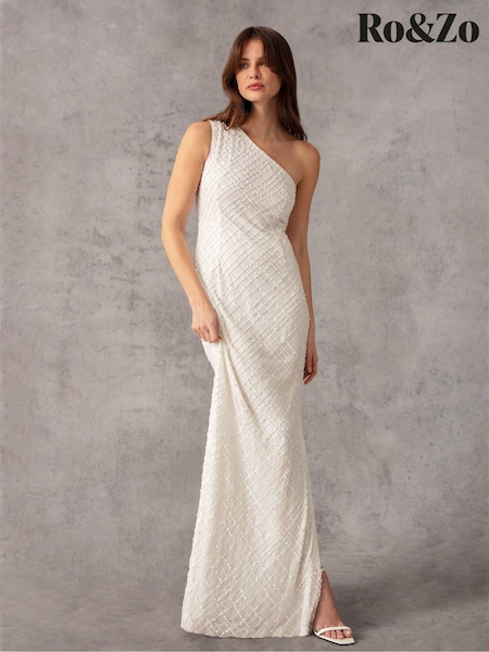 Ro&Zo One Shoulder Beaded Dress (B77879) | €343