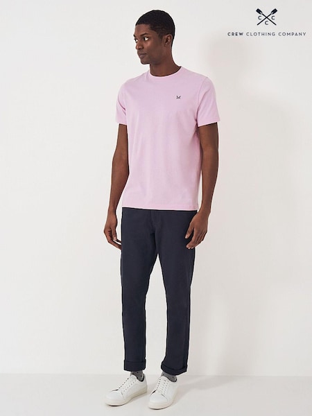 Crew Clothing Light Pink Plain 100% Cotton Classic T-Shirt (B77902) | 124 QAR