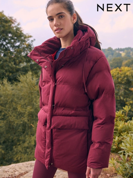 Burgundy Elements Shower Resistant Padded Jacket (B77924) | €62