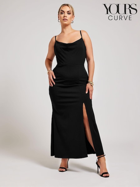 Yours Curve London Lace Cowl Neck Maxi Dress (B77986) | ‏287‏₪