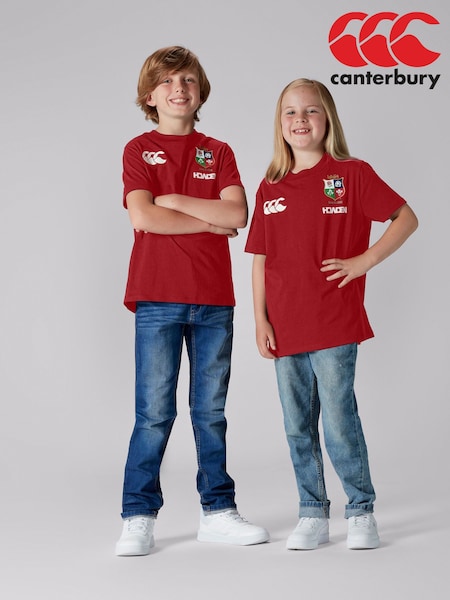 Canterbury Red British & Irish Lions Rugby Cotton Jersey T-Shirt (B78165) | R$ 195