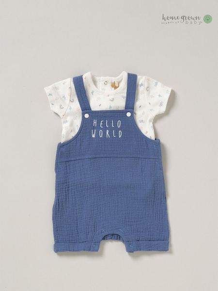 Homegrown Blue Dungaree Outfit Set (B78169) | R$ 235
