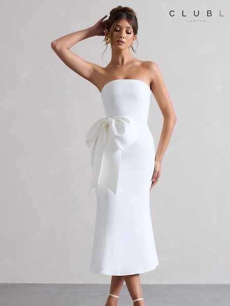 Club L London To Me Bandeau Midi Dress With Oversized Bow (B78290) | 115 €