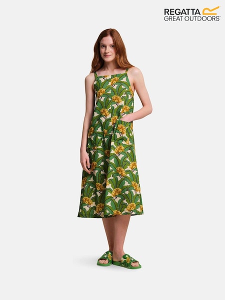 Vihreä - Regatta Orla Kiely Ii 100% Cotton Sun Dress (B78327) | €46
