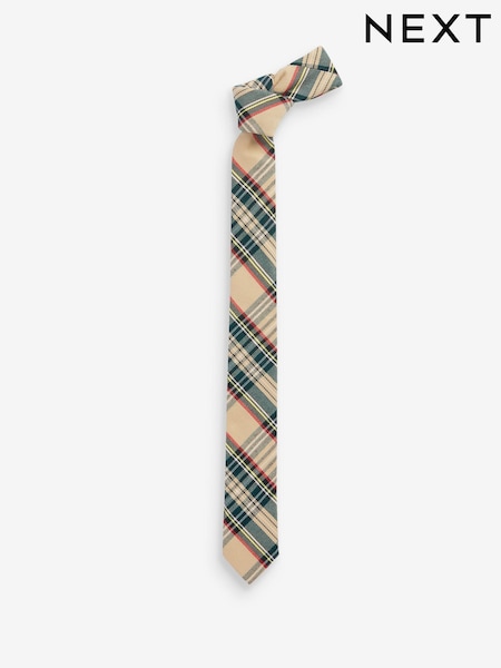 Tan Brown Tartan Tie (1-16yrs) (B78444) | €5.50