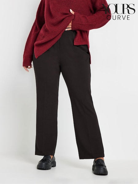 Yours Curve Black Bootcut Ponte Rib Trousers (B78625) | €34