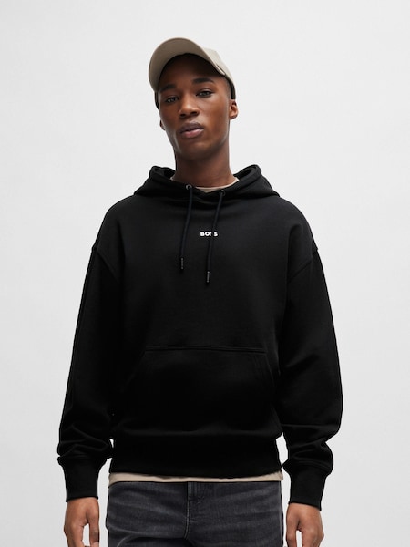 BOSS Black 100% Cotton Terry Hoodie With Contrast Logo (B78703) | €83