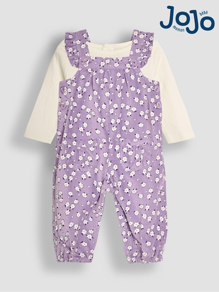 JoJo Maman Bébé Daisy Floral Cord Dungarees And Top Set (B78719) | 51 €