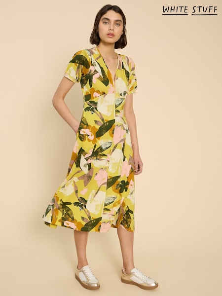 White Stuff Yellow Megan Jersey Dress (B78842) | €41.50