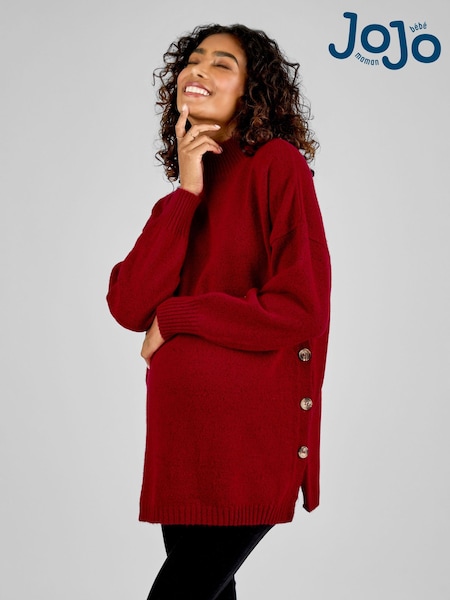 JoJo Maman Bébé Red Turtle Neck Maternity & Nursing Jumper (B78880) | €63