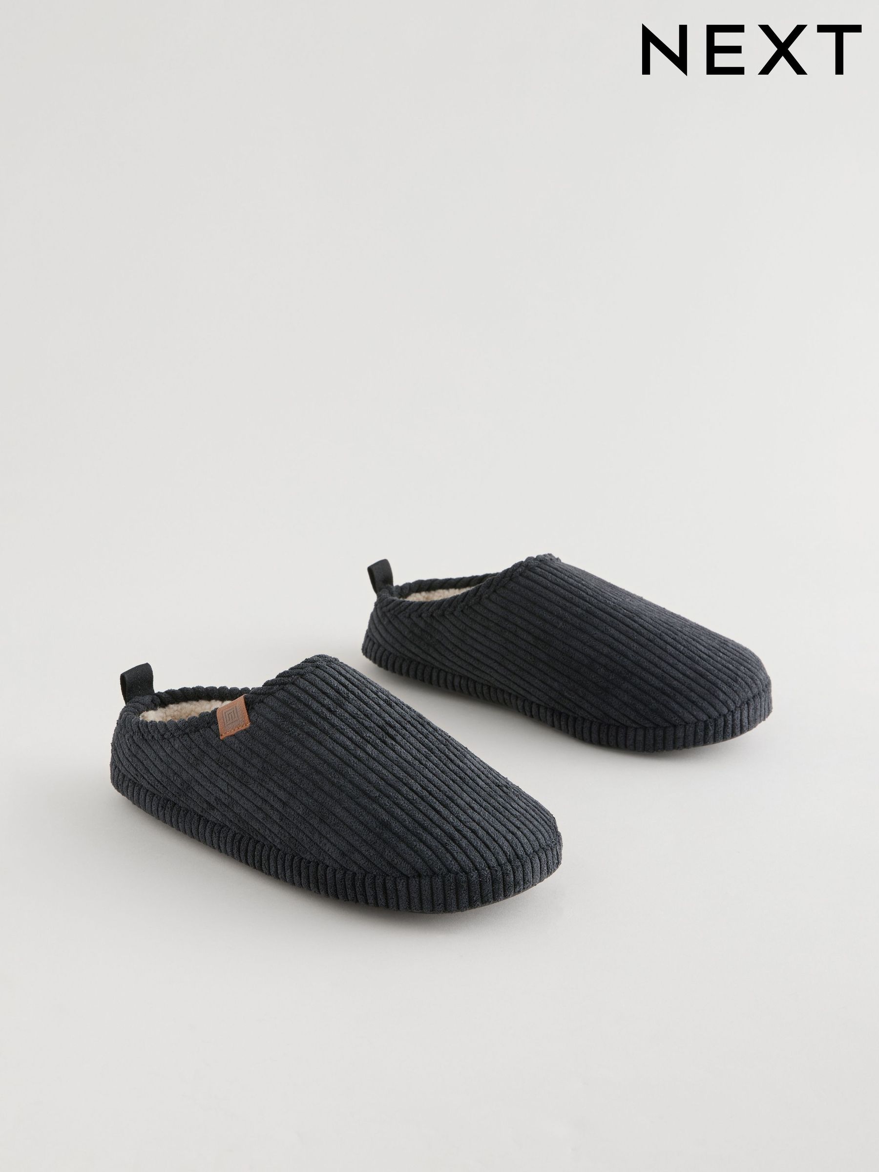 Next black slippers discount