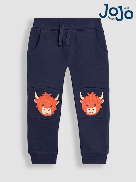 Marineblau/Hochlandrind - Jojo Maman Bébé Jogginghose mit appliziertem Knie und Haustier in der Tasche (B79006) | 32 €