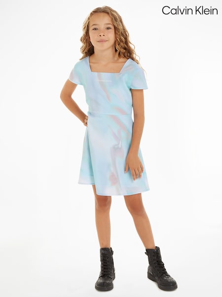 Calvin Klein Tye Dye Square Neck Dress (B79044) | 322 LEI