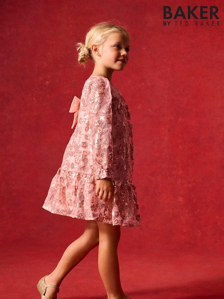 Baker by Ted Baker Gold All Over Sequin Bow Back Dress (B79107) | 46 € - 50 €