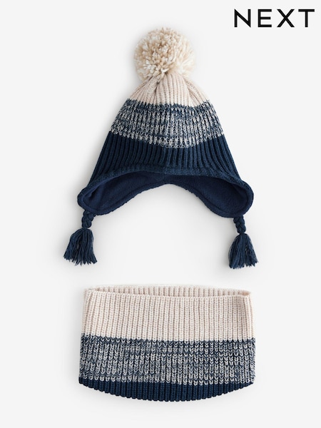 Monochrome Inca Hat & Snood Set (1-13yrs) (B79140) | ₪50 - ₪75