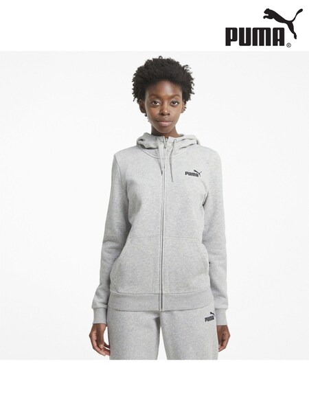 Puma Grey Womens Essentials Full Zip Hoodie (B79156) | €35