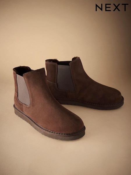 Brown Suede Boots Slippers (B79193) | AED98