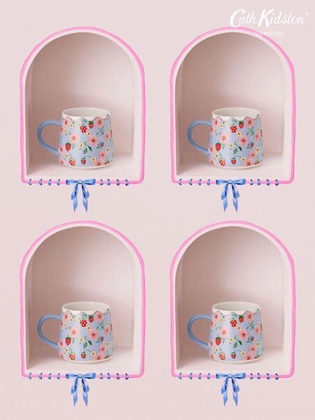 Cath Kidston Blue Strawberry Billie Mug Set Of 4 (B79244) | €54