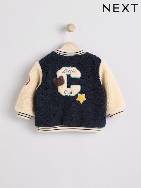 Navy Blue Baby Borg Hooded Fleece Jacket (0mths-2yrs) (B79296) | 89 QAR - 94 QAR