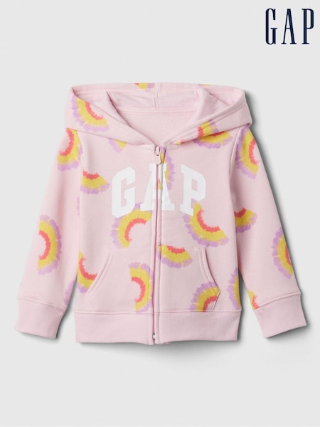 Gap Pink Logo Print Zip Through Hoodie (Newborn-5yrs) (B79331) | €15.50