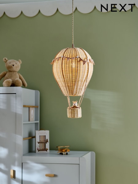 Natural Bertie Bear Hot Air Balloon Easy Fit Pendant Lamp Shade (B79363) | AED208