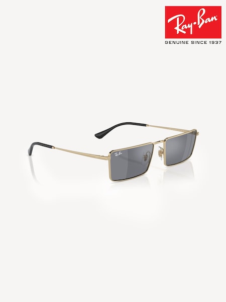 Ray-Ban Gold Tone Emy Rb3741 Rectangle Sunglasses (B79506) | AZN 373