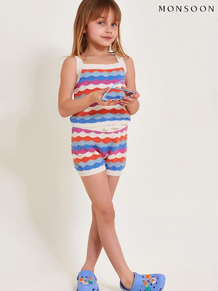 Monsoon Wavy 100% Cotton Stripe Knit Shorts (B79621) | 91 LEI - 108 LEI