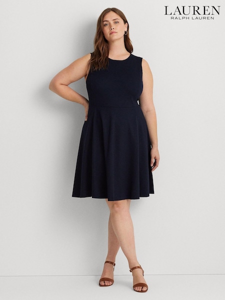 Lauren Ralph Lauren Curve Charley Ponte Fit & Flare Dress (B79648) | 789 LEI