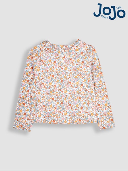 Muștar galben - Bluză cu Floral Peter Pan imprimeu floricele JoJo Maman Bébé (B79761) | 112 LEI
