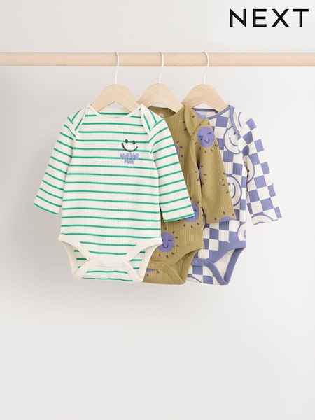 Flieder-Violett - Baby Rib Bodysuits 3 Pack (B79850) | 11 € - 14 €