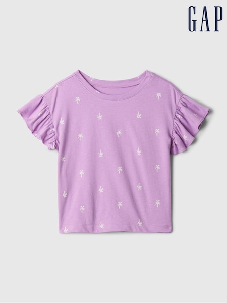 Gap Purple Ruffle Short Sleeve T-Shirt (Newborn-5yrs) (B79857) | €5.50