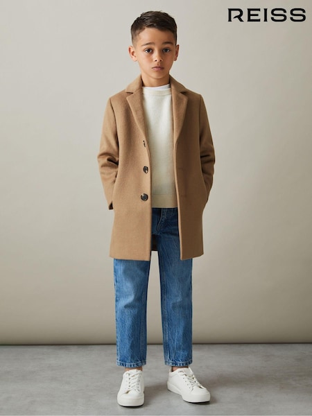 Reiss Camel Gable 3-9 yrs Single Breasted Overcoat (B79879) | AED706