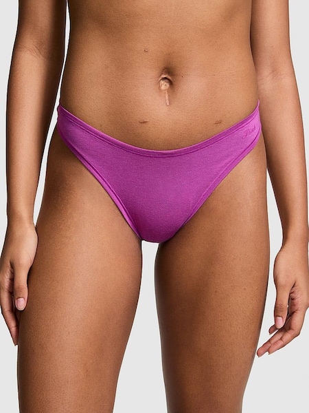 Victoria's Secret PINK Deep Berry Purple Thong Cotton Cheeky Knickers (B79887) | €4.50