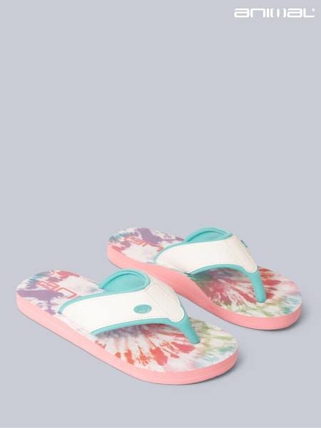 Animal White Kids Swish Flip-Flops (B79916) | ₪101