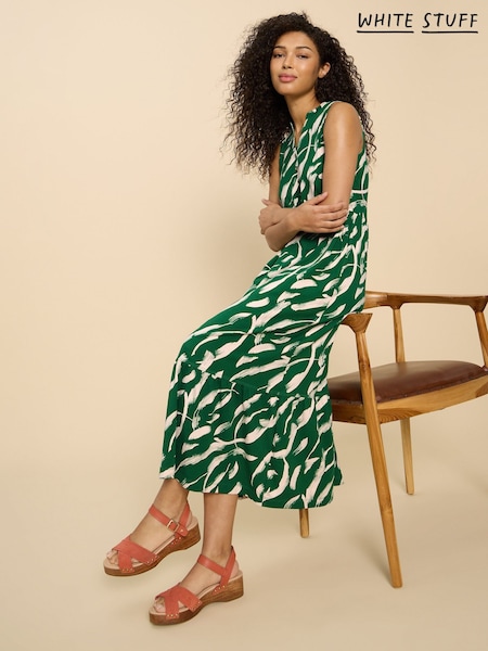 White Stuff Green Sonia Jersey Maxi Dress (B79989) | €26