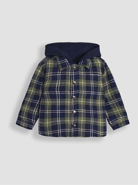 JoJo Maman Bébé Navy Blue Check Hooded Jacket (B80078) | R$ 275