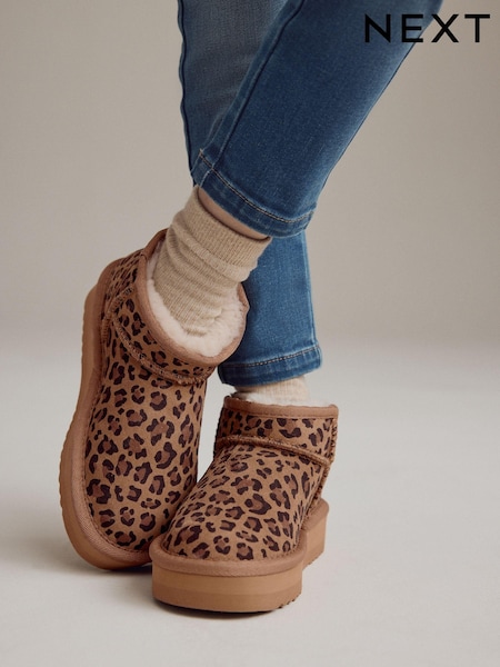 Imprimeu animal - Flatform Mini Warm Lined Water Repellent Suede Pull-On Boots (B80195) | 201 LEI - 253 LEI