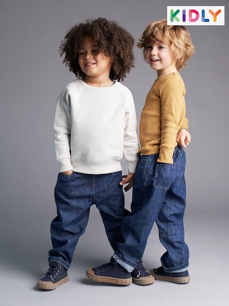 KIDLY Barrel Leg 100% Cotton Jeans (B80398) | €35