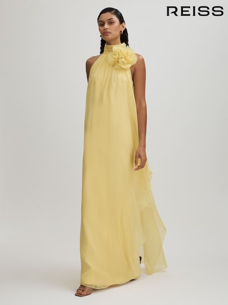 Halston Removable Ruffle Chiffon Maxi Dress (B80503) | €1,205