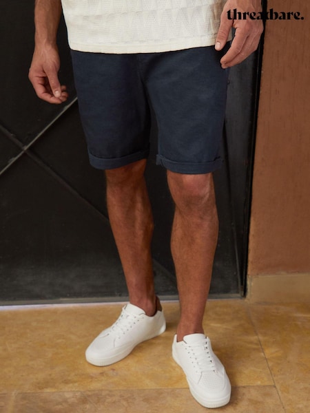 Navy - Threadbare Overdyed Denim Shorts with Stretch (B80549) | 85 LEI