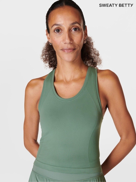 Sweaty Betty Cool Forest Green Athlete Crop Seamless Workout Vest (B80738) | 2,103 UAH