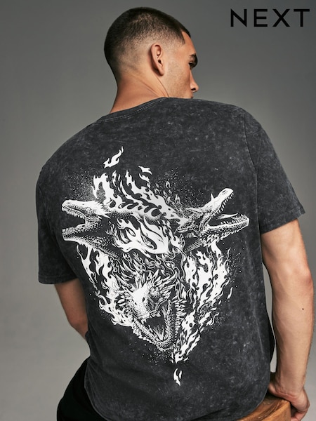 Anthrazitgrau - House Of The Dragon Licence 100% Cotton T-Shirt (B80757) | 16 €