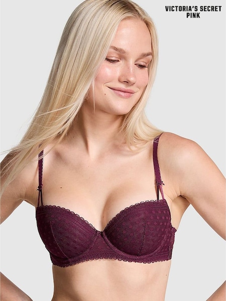 Victoria's Secret PINK Purple Rose Dainty Dot Balcony Lace Bra (B80794) | €40