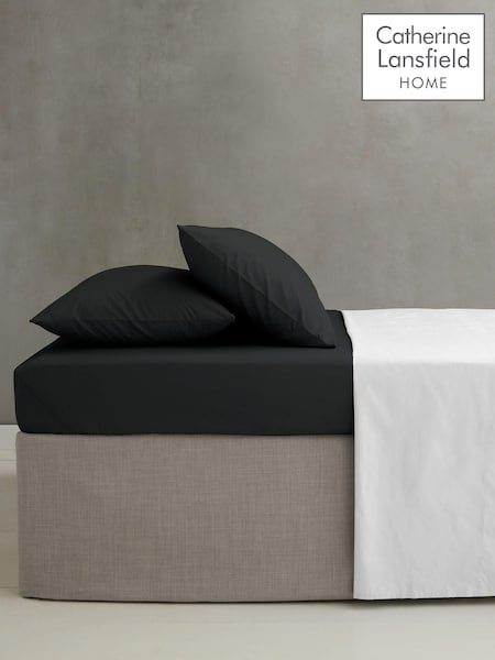 Catherine Lansfield Black Percale Fitted Sheet (B80830) | €15 - €24