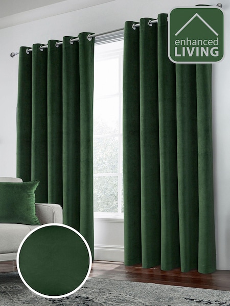 Enhanced Living Green Thermal Blackout Hampton Readymade Curtains (B80905) | R$ 770 - R$ 1,295