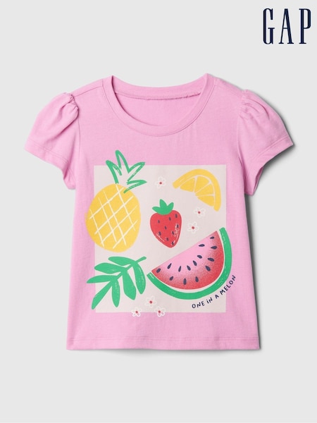 Gap Pink Summer Graphic Short Sleeve T-Shirt (Newborn-5yrs) (B80942) | €4.50