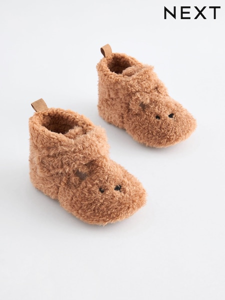 Neutral Brown Touch Fastening Character Baby Booties (0-2mths) (B81035) | AED32