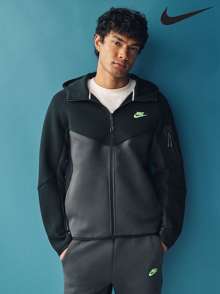 Svart/Grön - Nike Tech Fleece Zip Up Hoodie (B81074) | kr2 320