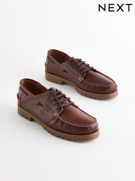 Chestnut Brown Leather Boat Shoes (B81197) | R$ 620
